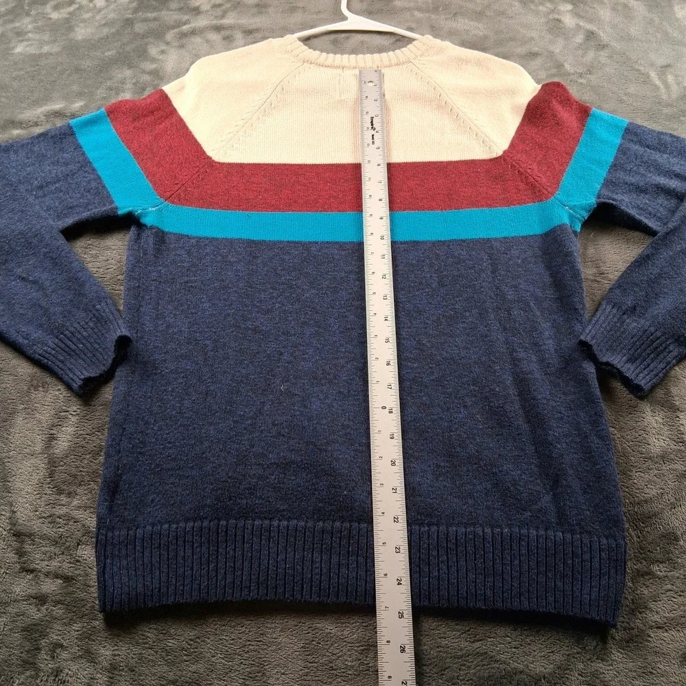 American Eagle Seriously Soft Sweater  M Blue Colorblock Crewneck Knit Raglan